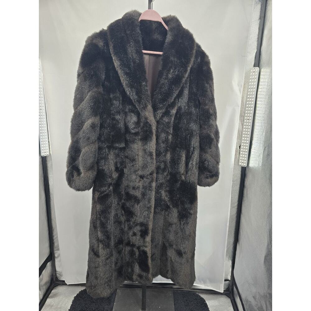 Luxurious Brown Faux Fur Coat